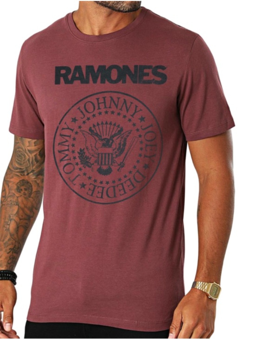 Ramones T-Shirt Presidential Seal Band Official Burgundy Punk Band Size Medium